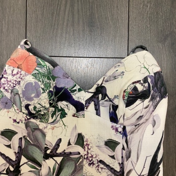 ERDEM Floral Bird Print Midi Dress Size 4 - Picture 4 of 9